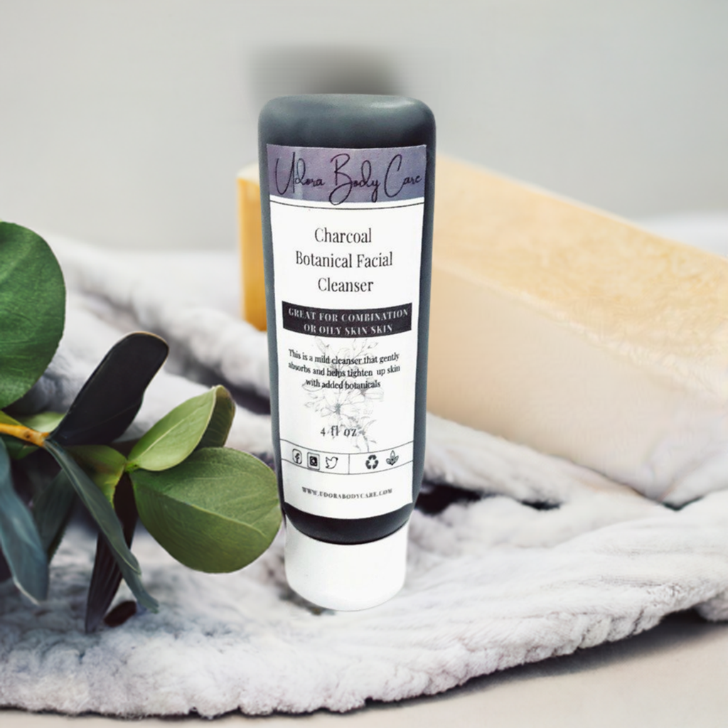 Limpiador facial botánico de carbón 4 oz ~ Cuidado de la piel ~ Haga clic para seleccionar aroma