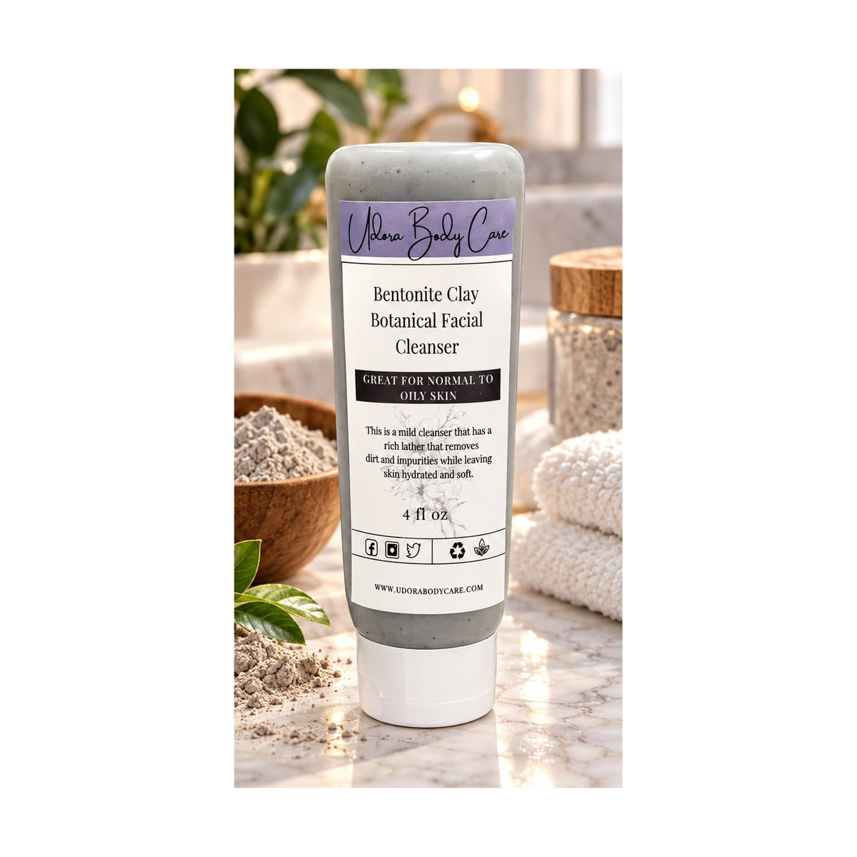 Limpiador facial de arcilla bentonita 4 oz ~ Cuidado de la piel ~ Haga clic para seleccionar aroma