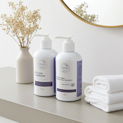 Aloe & Argan Sulfate-Free Shampoo & Silky All In One Conditioner  8 oz Combo