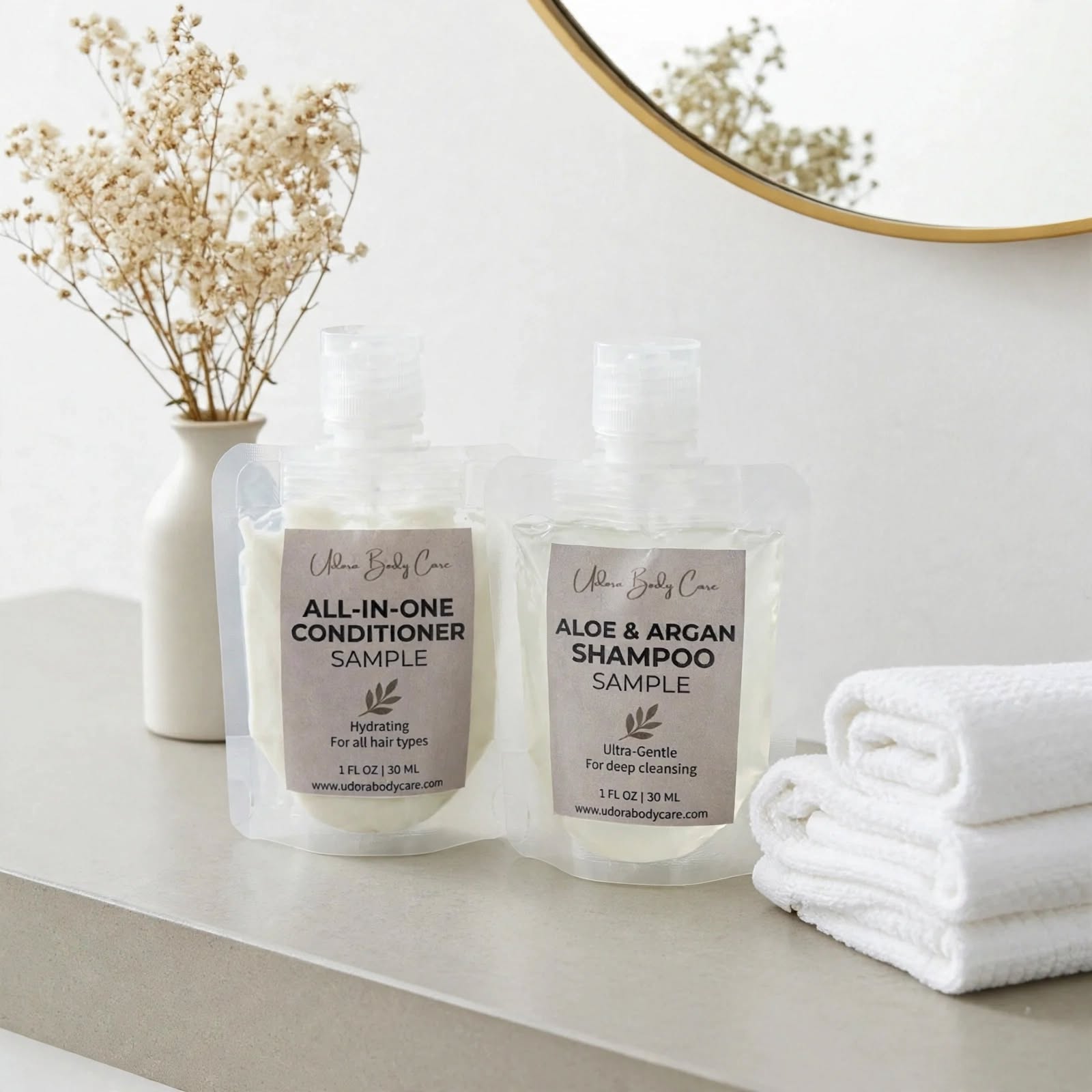 Aloe & Argan Shampoo & Silky All-In-One Conditioner Samples