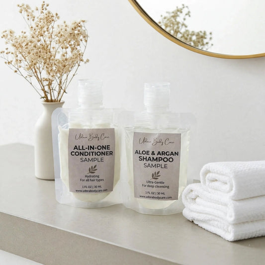 Aloe & Argan Shampoo & Silky All-In-One Conditioner Samples